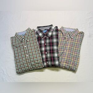 Lot of 3 J McLaughlin Mens plaid Button Down Shirt size XL Long Sleeve